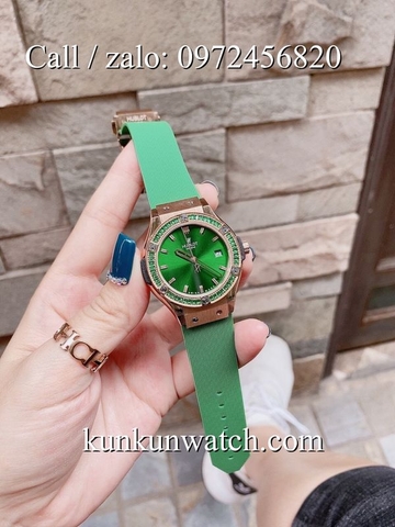 Đồng Hồ Nữ Hublot HLNSV0192 - Dây Xanh Lá - 34mm