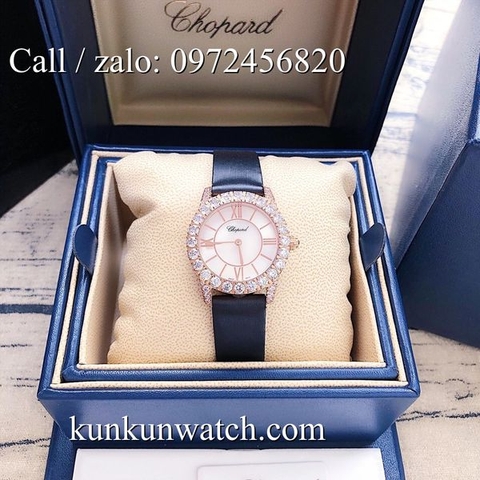 Đồng Hồ Nữ Chopard L'Heure Du Diamant CPND0102 - Dây Da Đen Vỏ Vàng Hồng - 31mm