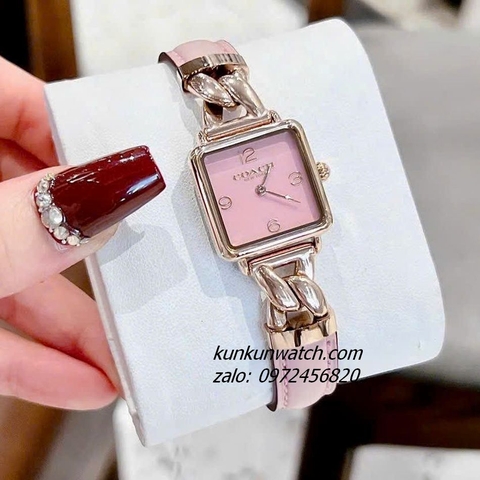Đồng Hồ Nữ Coach Cass 14504357 Gold Dây Da Hồng 22mm