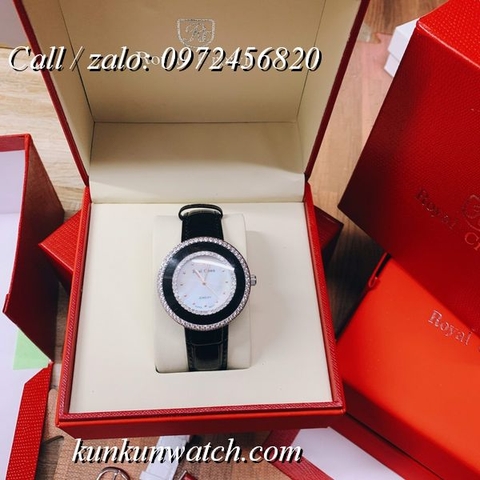 Đồng Hồ Nữ Royal Crown 3776 -  Dây Da Đen - 38mm