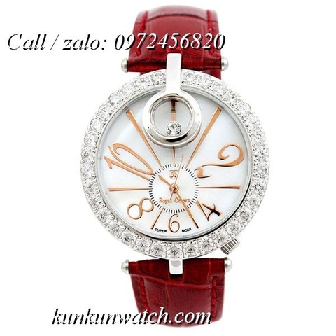 Đồng Hồ Nữ Royal Crown 3850 -  Dây Da Đỏ - 36mm