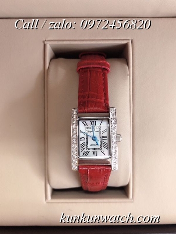 Đồng Hồ Nữ Royal Crown 6306 -  Dây Da Đỏ - 28mm