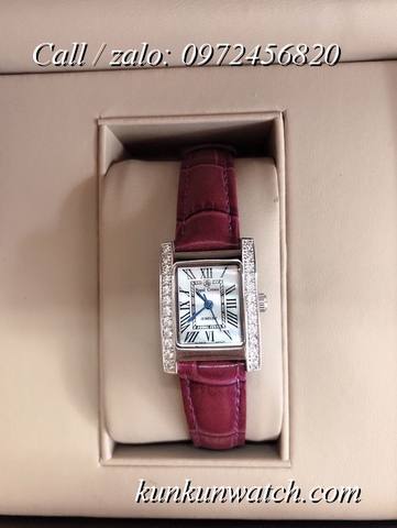 Đồng Hồ Nữ Royal Crown 6306 -  Dây Da Đỏ Tía - 28mm