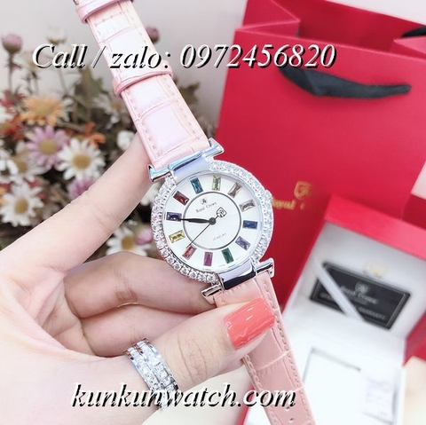 Đồng Hồ Nữ Royal Crown 4606 -  Dây Da Hồng - 36mm