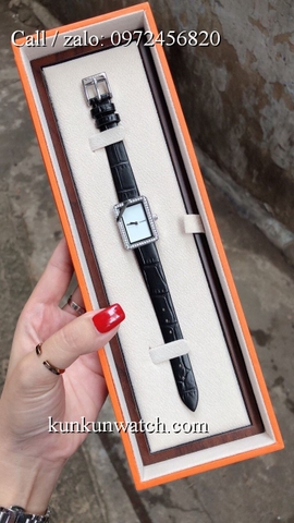 Đồng Hồ Nữ Chanel CNND021 - Dây Da - Mặt Trắng Vỏ Bạc - 26 x 30mm