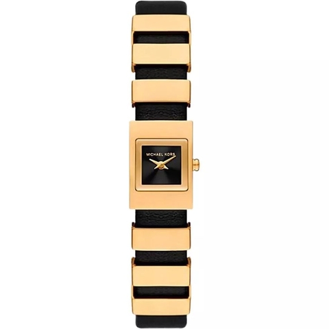 Đồng Hồ Nữ Michael Kors Darrington MK4887 Dây Da Đen Vỏ Gold Mặt Vuông 14mm