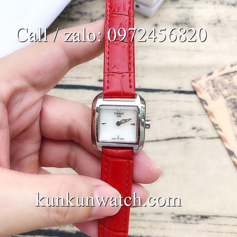Đồng Hồ Nữ Tissot TSNDTC024 - Dây Da Đỏ - 25 x 25mm