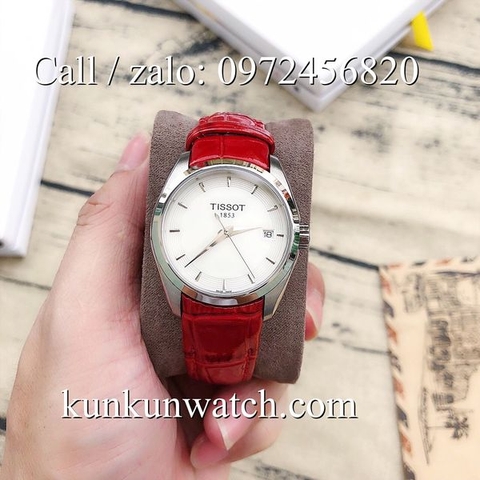 Đồng Hồ Nữ Tissot TSNDTC018 - Dây Da Đỏ Mặt Trắng- 32mm