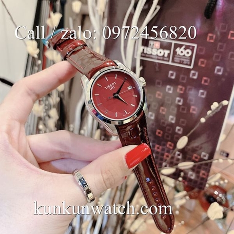 Đồng Hồ Nữ Tissot TSNDTC0195 - Dây Da Đỏ Tía - 32mm