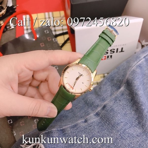 Đồng Hồ Nữ Tissot TSNDTC0198 - Dây Da Xanh Lá Vỏ Vàng - 32mm
