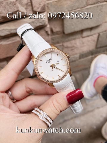 Đồng Hồ Nữ Tissot TSNDTC024 - Dây Da Trắng Vỏ Vàng - 32mm
