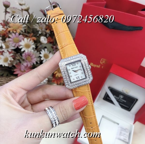 Đồng Hồ Nữ Royal Crown 3619M  -  Dây Da Vàng - 34mm