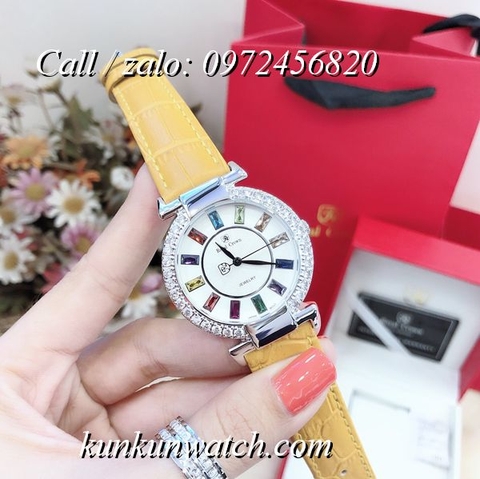 Đồng Hồ Nữ Royal Crown 4606 -  Dây Da Vàng - 36mm
