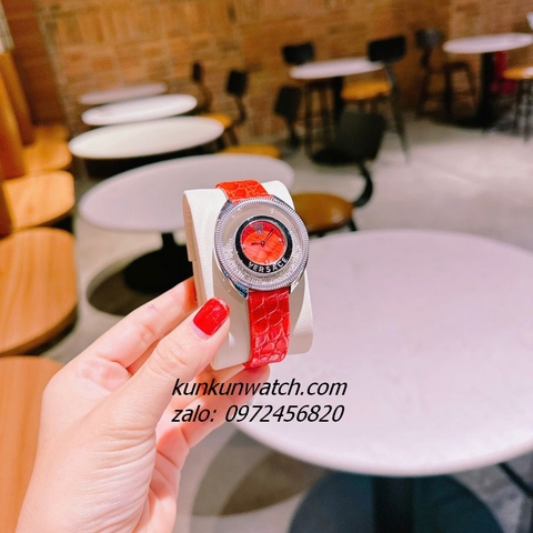 Đồng Hồ Nữ Versace Destiny Spirit Micro Dây Da Đỏ Silver 36mm