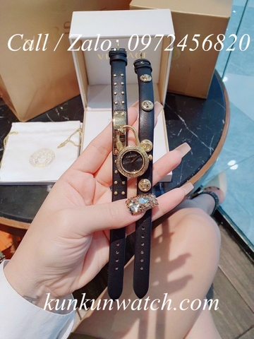 Đồng Hồ Nữ Versace Medusa Lock Icon - Dây Da Đen - 22mm