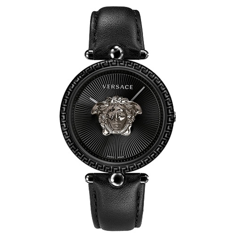 Đồng Hồ Nữ Versace Palazzo Empire - Dây Da Đen Vỏ Đen - 39mm