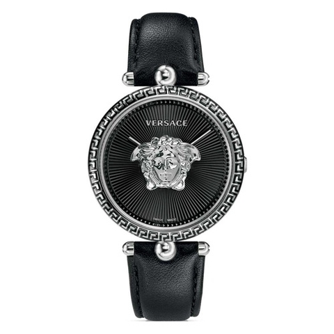 Đồng Hồ Nữ Versace Palazzo Empire - Dây Da Đen Vỏ Bạc - 39mm