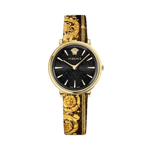 Đồng Hồ Nữ Versace V-Circle Tribute - Dây Da Hoa Văn -  38mm