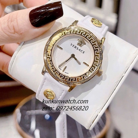 Đồng Hồ Nữ Versace V-Tribute Dây Da Trắng 36mm