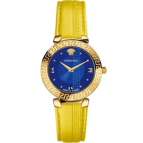 Đồng Hồ Nữ Versace Daphnis Nền Mặt Số Phá Cách - Vàng Mặt Xanh - 36mm
