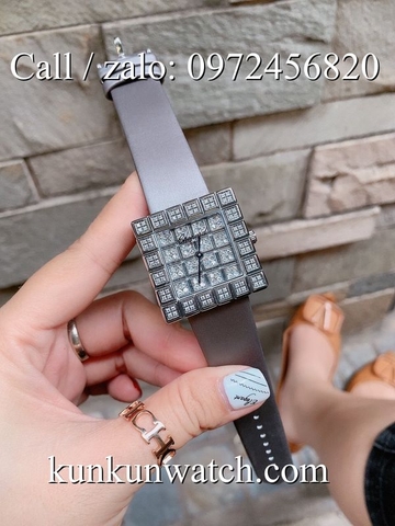 Đồng Hồ Nữ Chopard CPND043 - Mặt Full Đá - Dây Da Xám - 36mm