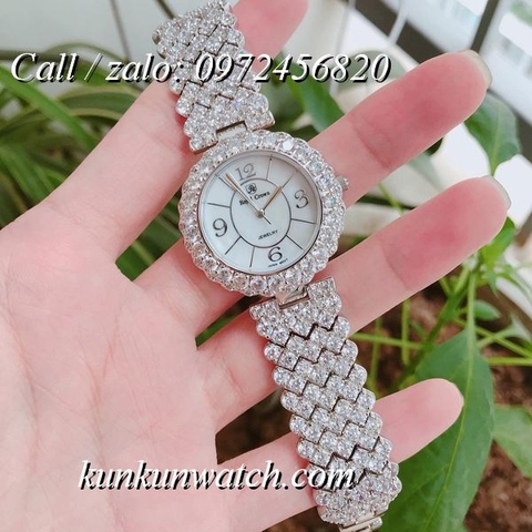 Đồng Hồ Nữ Royal Crown 2607 -  Dây Gắn Đá Vỏ Bạc - 32mm