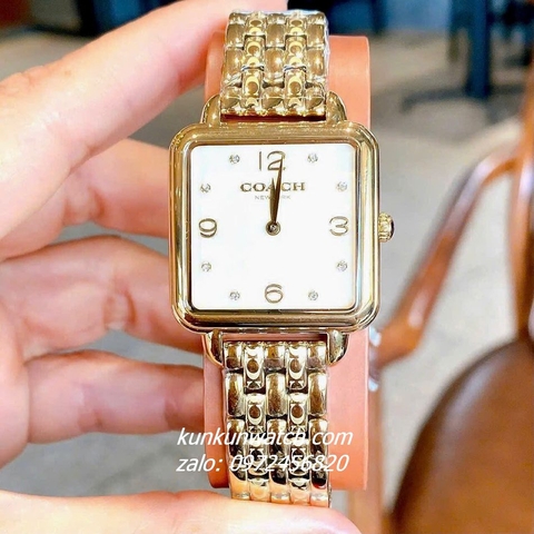 Đồng Hồ Nữ Coach Cass 14504495 Gold Mặt Vuông 28mm