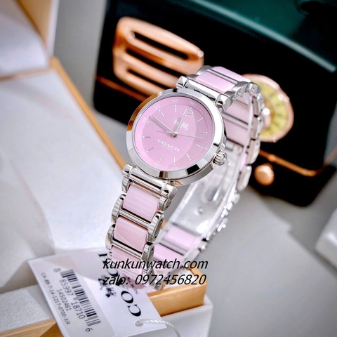 Đồng Hồ Nữ Coach Tristent Purple 14502461 Đá Ceramic Hồng Silver Mặt 30mm
