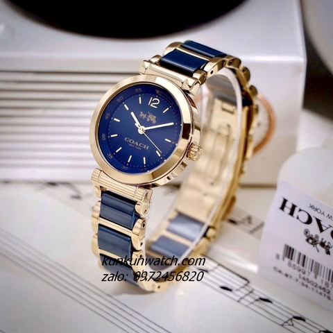 Đồng Hồ Nữ Coach Tristent Purple 14502462 Đá Ceramic Xanh Gold Mặt 30mm