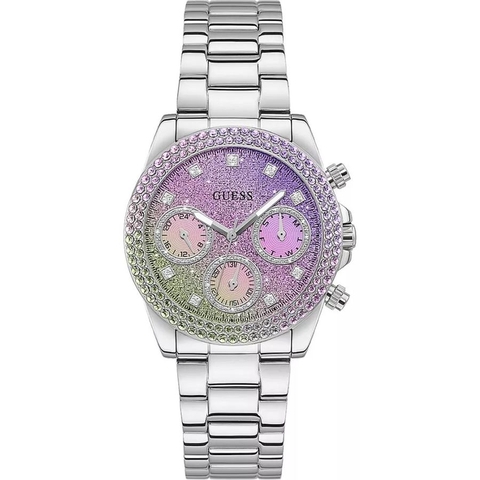 Đồng Hồ Nữ Guess GW0483L1 Đính Đá Silver 6 Kim 38mm