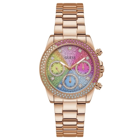 Đồng Hồ Nữ Guess GW0483L3 Đính Đá Rose Gold 6 Kim 38mm