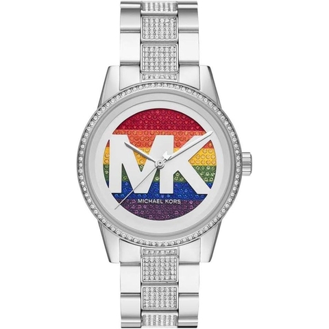 Đồng Hồ Michael Kors Ritz MK6864 Unisex Mặt Đính Đá Sắc Màu Silver 41mm