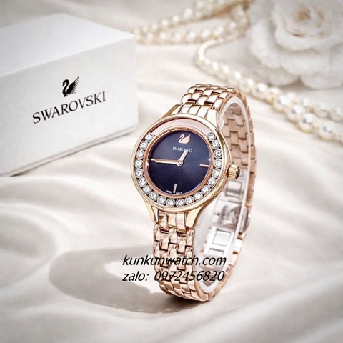Đồng Hồ Nữ Swarovski Lovely Rose Gold Mặt Đen Đá Chạy 31mm
