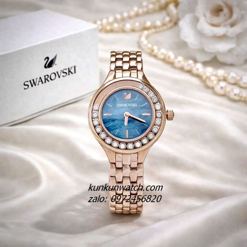 Đồng Hồ Nữ Swarovski Lovely Rose Gold Mặt Xanh Đá Chạy 31mm
