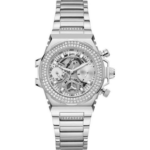 Đồng Hồ Nữ Guess GW0552L1 Silver Đính Đá 6 Kim 36mm