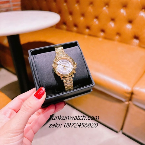 Đồng Hồ Nữ Just Cavalli Rắn Tràn Viền, Niềng Khía Vỏ Gold Mặt 32mm