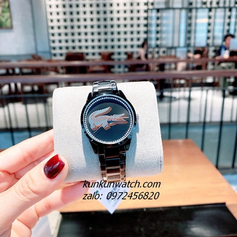 Đồng Hồ Nữ Lacoste 2001193 Họa Tiết Cá Sấu Black 36mm