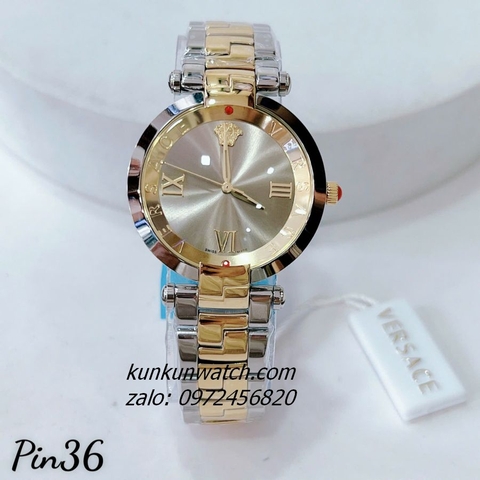 Đồng Hồ Nữ Versace Revive Nền Mặt Gương Demi Mặt Xám 35mm