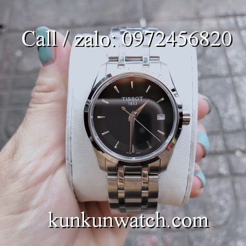 Đồng Hồ Nữ Tissot TSNTTC012 - Dây Kim Loại  ( Bạc Mặt Đen ) - 32mm