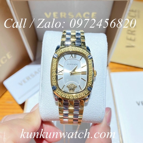 Đồng Hồ Nữ Versace Couture Mặt Chữ Nhật - Demi Mặt Trắng - 30 x 37mm