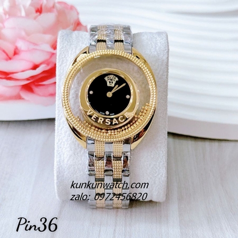 Đồng Hồ Nữ Versace Destiny Spirit Micro Demi Gold Mặt Đen 36mm