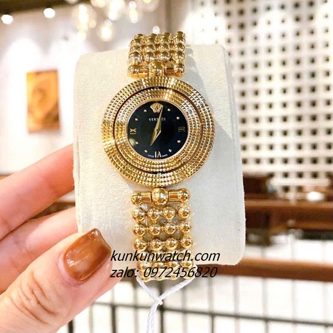 Đồng Hồ Nữ Versace Eon Pour Femmes Gold Mặt Đen 34mm