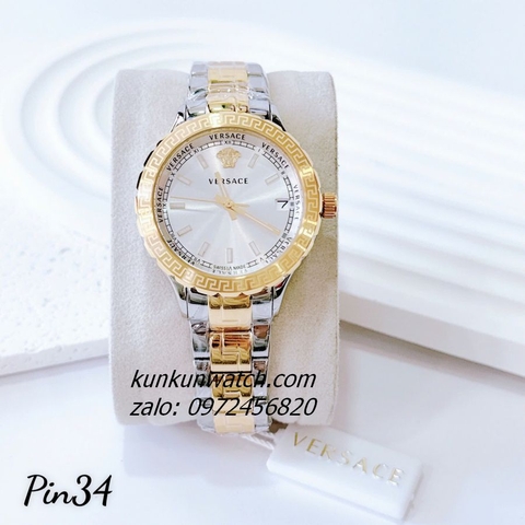 Đồng Hồ Nữ Versace Hellenyium Demi Gold Mặt Trắng 35mm