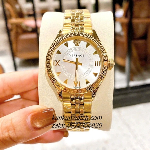 Đồng Hồ Nữ Versace Hellenyium 2 Kim Gold Mặt Trắng 36mm