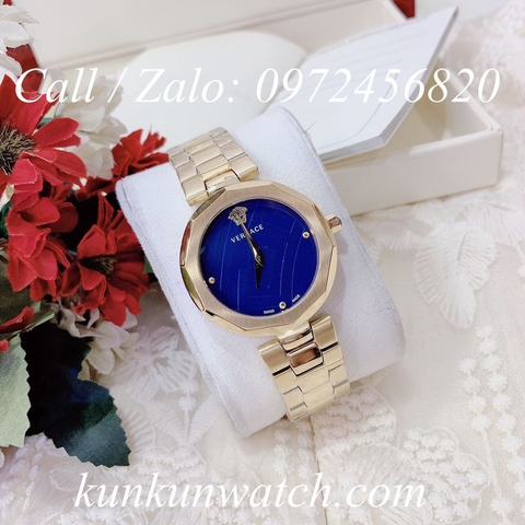 Đồng Hồ Nữ Versace Idyia Vàng Mặt Xanh - 36mm