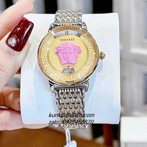 Đồng Hồ Nữ Versace Medusa Icon Hồng Demi Gold Mặt Vàng 38mm
