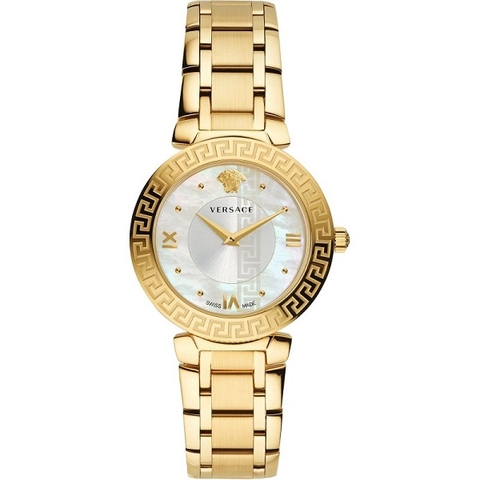 Đồng Hồ Nữ Versace Daphnis Mặt Số Khảm Trai - Vàng Mặt Trắng - 36mm