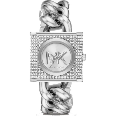 Đồng Hồ Nữ Michael Kors Chain Lock Đính Đá MK4718 Silver 25mm