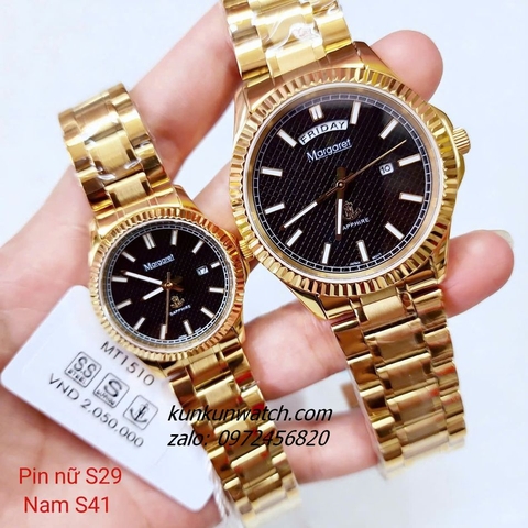 Đồng Hồ Cặp Đôi Nam Nữ Margaret MT1510 Kính Sapphire Authentic 29mm - 41mm