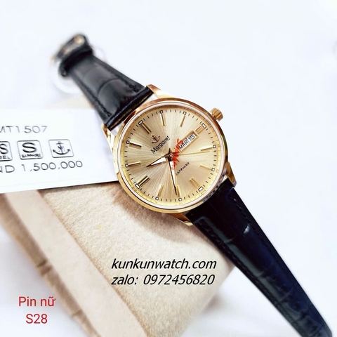 Đồng Hồ Nữ Margaret MT1507 Kính Sapphire Authentic Dây Da 28mm